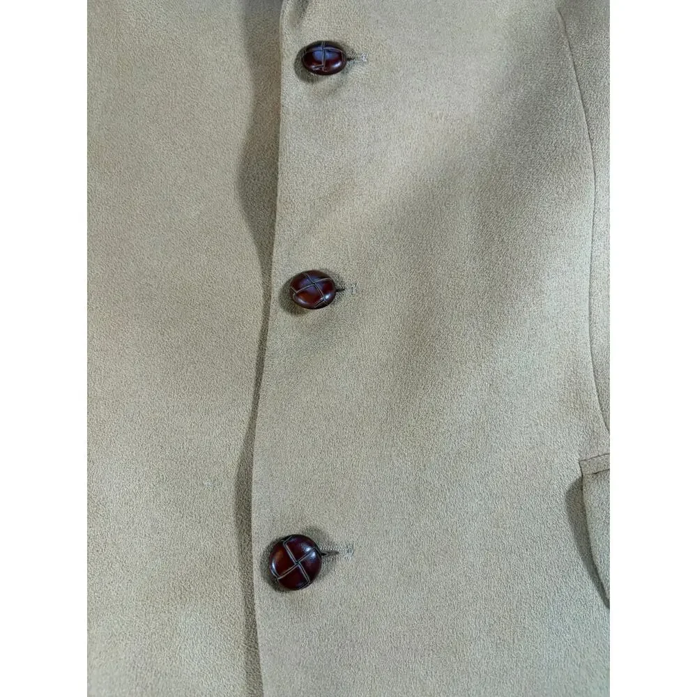 VTG Chaps Ralph Lauren Mens faux suede tan blazer.  Size 46R. Preppy, workwear